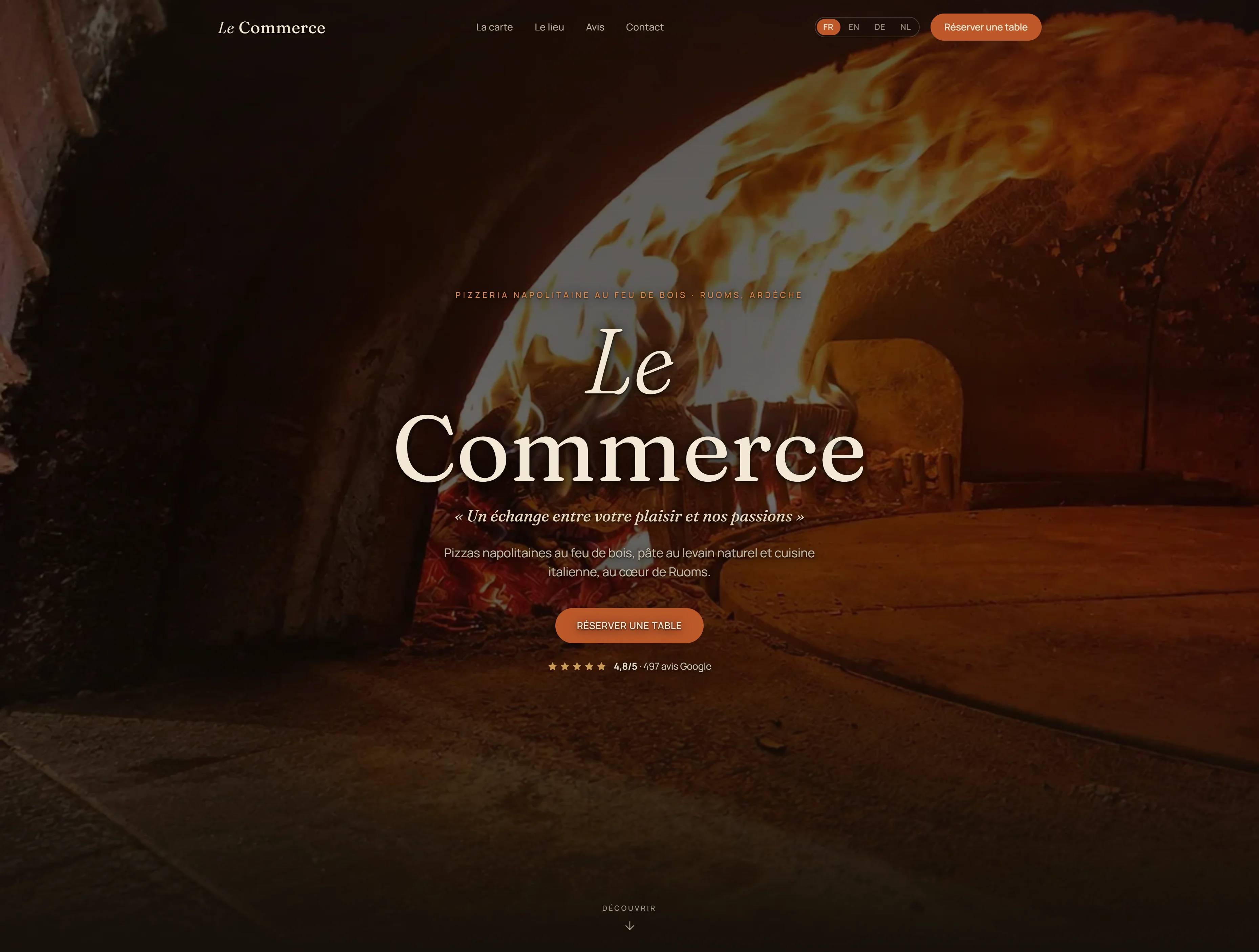 Site du restaurant Le Commerce